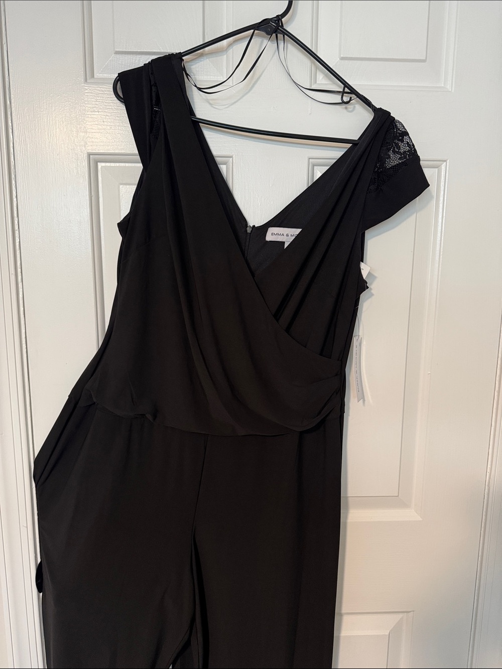 Emma & Michele Black Wide-Leg Jumpsuit